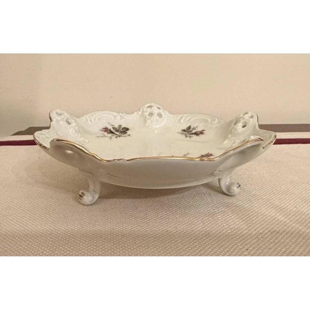 Rosenthal Group Classic Rose Candy Bowl Scalloped Edge Rose Floral Design